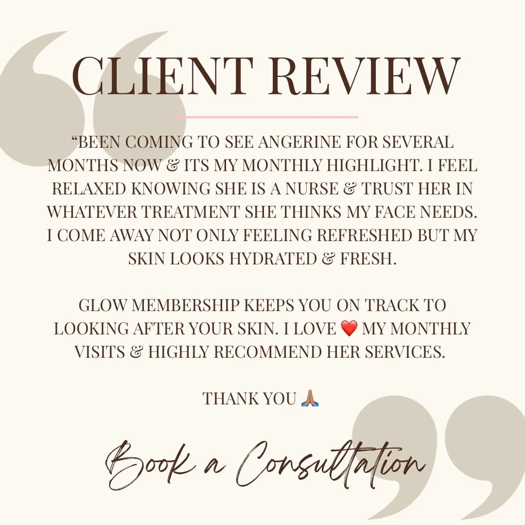 Nothing speaks louder than a happy client. 

Reviews like this remind me why I do what I do. Results are important, but so is trust, consistency, and creating a space where you feel looked after every step of your skin journey.

The Glow Membership i