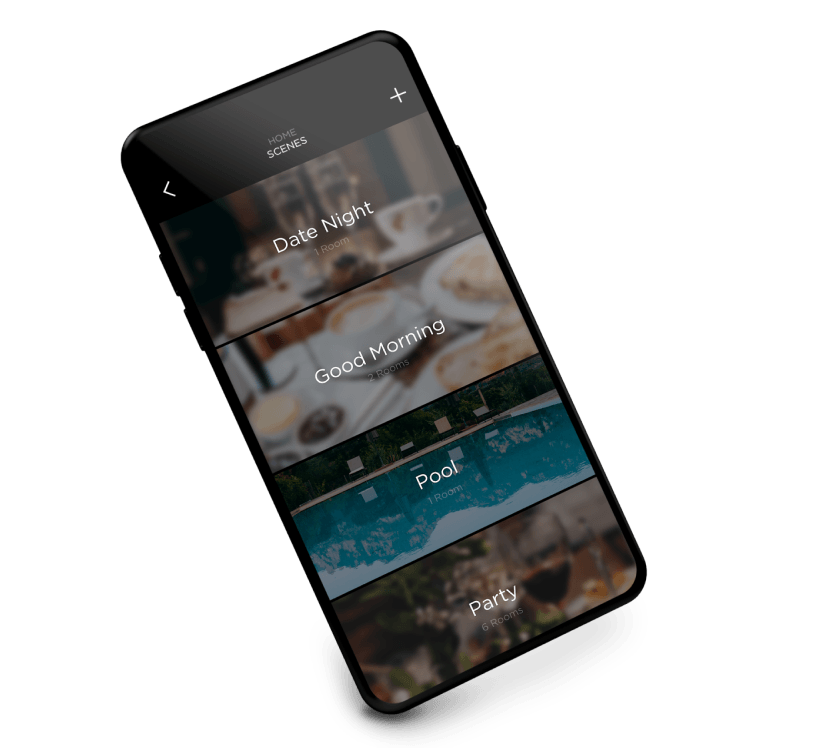 Savant Pro app showing the Savant Scenes page