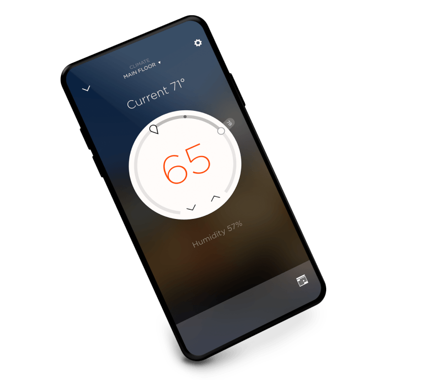 Savant Pro app showing the climate page