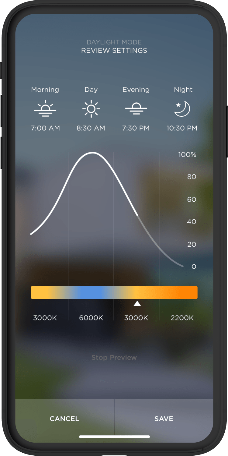 Savant Pro mobile app showing Good Morning page
