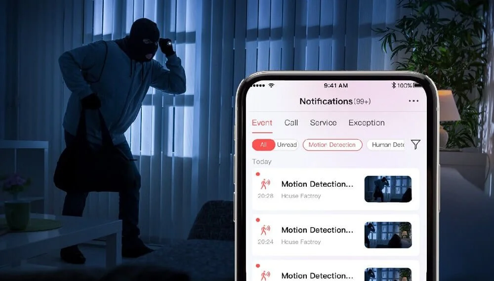 Hikvision app showing notifications