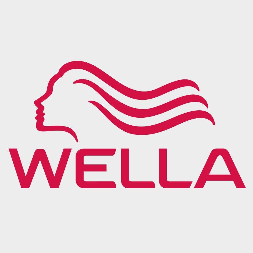 Wella-Logo mit stilisiertem Frauenkopf und welligem Haar, darunter "WELLA" in Großbuchstaben.