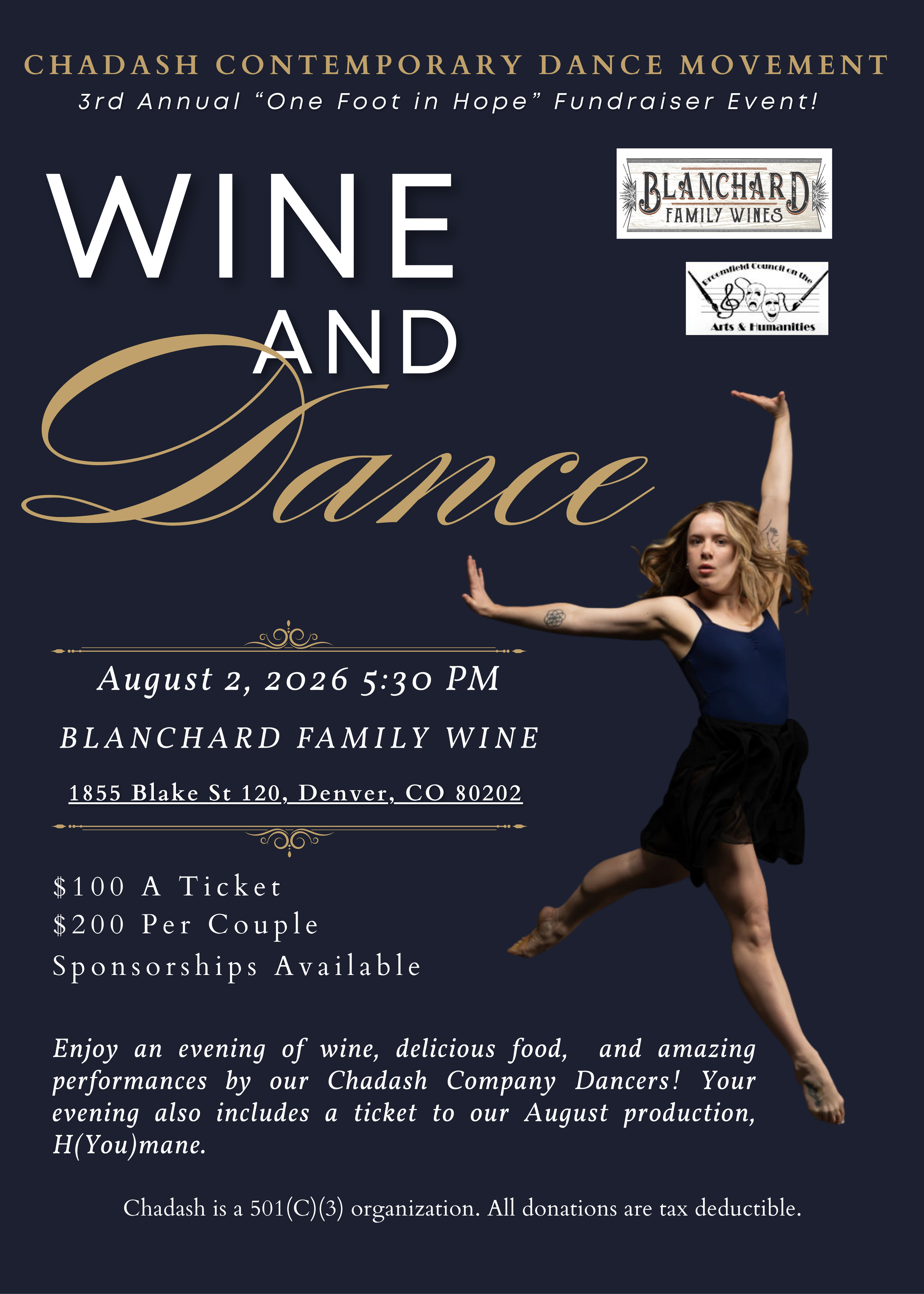 One Foot in Hope: A Chadash Fundraising Evening | August 2nd at Blanchard Family Wines