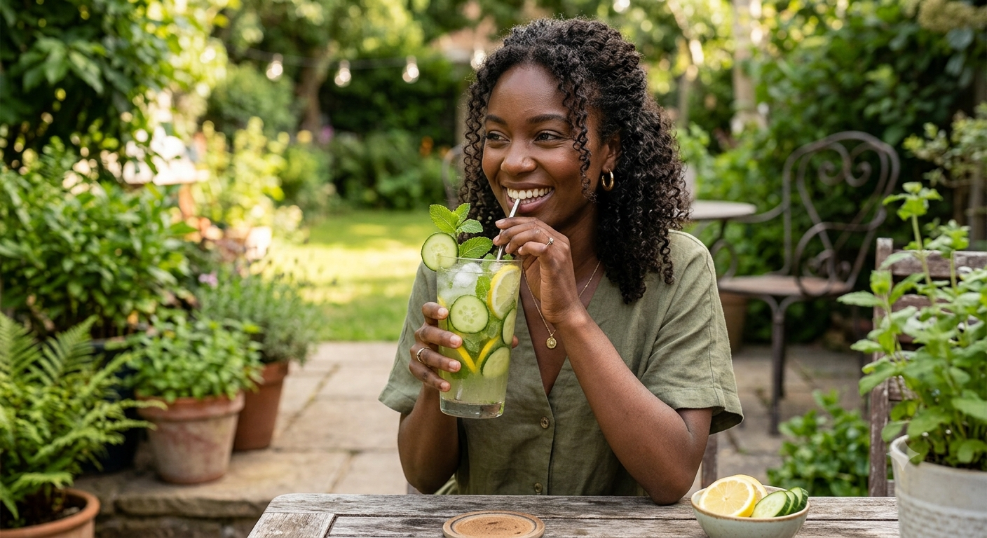 A Garden-Inspired  Botanical Beverage Featuring Lemon Balm