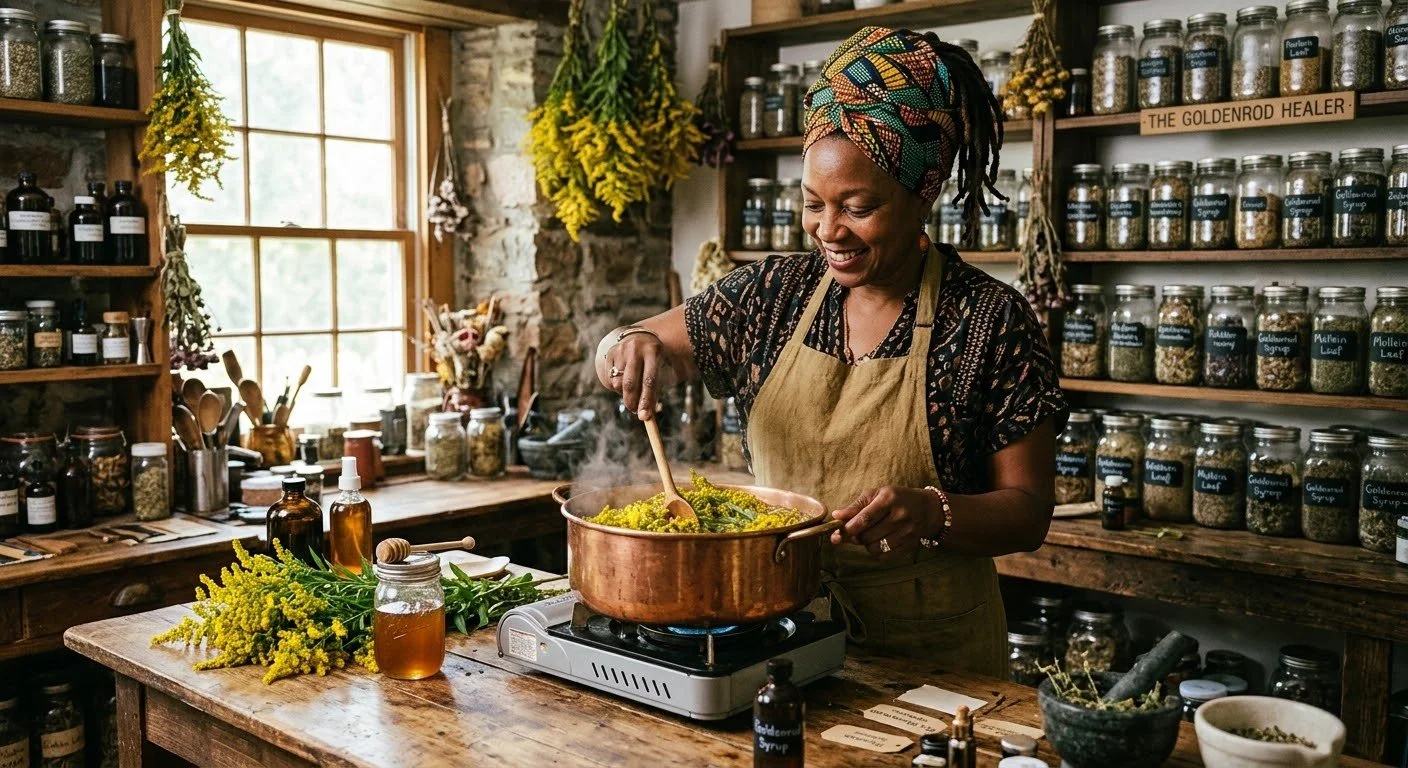 Building a Fall Apothecary: Goldenrod Honey Syrup