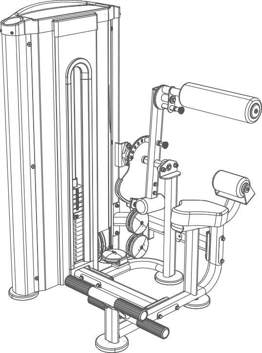 Inertia pilvo preso ir nugaros tiesimo treniruoklis L610B – jėgos treniruočių įrenginys sporto salėms ir treniruoklių centrams