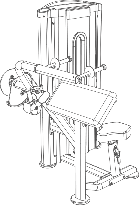 Inertia horizontalus tricepsų treniruoklis L160B – jėgos treniruočių įrenginys sporto salėms ir treniruoklių centrams