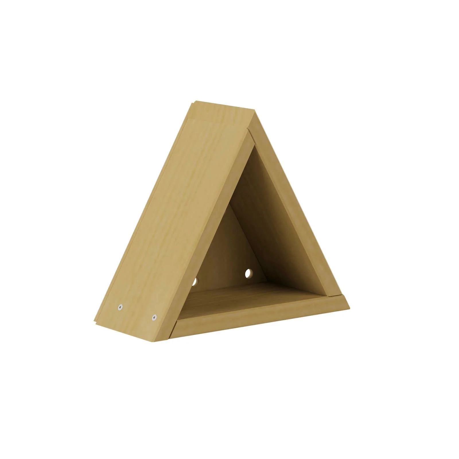 Natural wooden insect hotel made of impregnated pine wood, designed for children aged 1–7 to support nature observation and environmental learning.