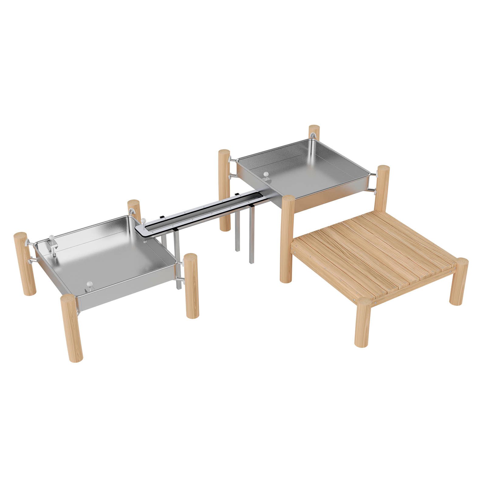 Medium Aqueduct Robinio for children aged 3–14, designed for public playgrounds, supporting water and sand play, cooperative activity, and safe outdoor exploration.