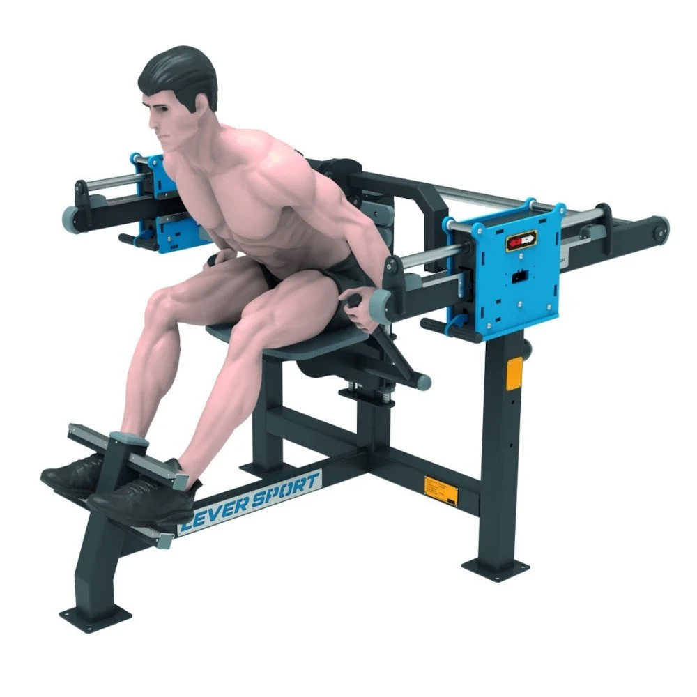 Athlete performing back extension on outdoor machine with guided resistance — professional biomechanics and vandal-resistant structure ideal for public outdoor gyms.