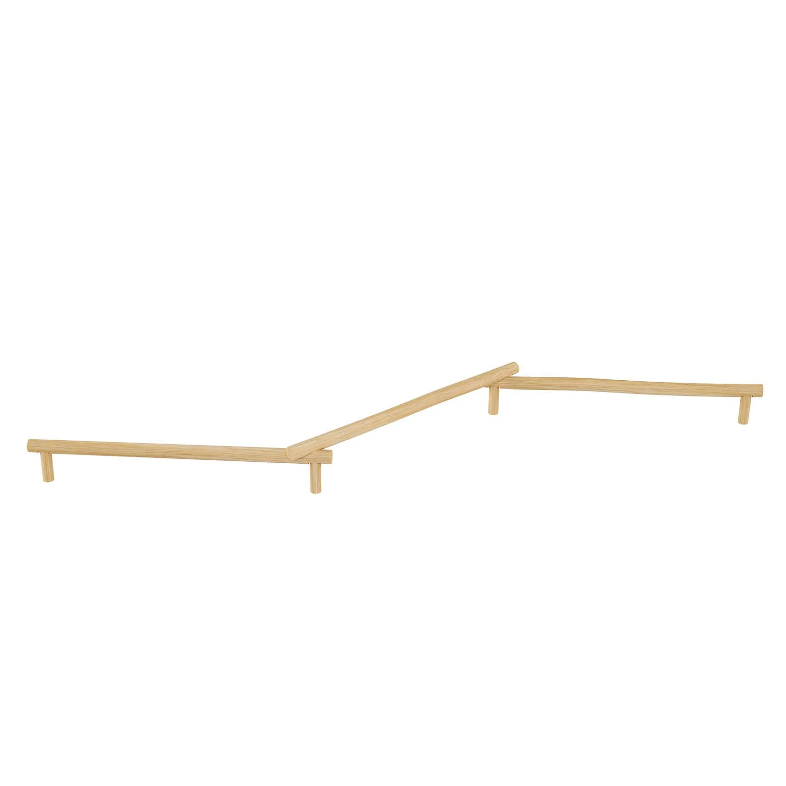 Robinio triple balance beam made of robinia wood for children aged 3–14, designed for public playgrounds and fitness trails, supporting balance and coordination, EN 1176 compliant.