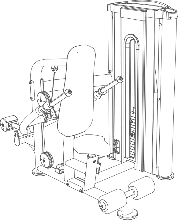 „Inertia“ sėdimas tricepsų treniruoklis L150B – jėgos treniruočių įrenginys sporto salėms ir treniruoklių centrams