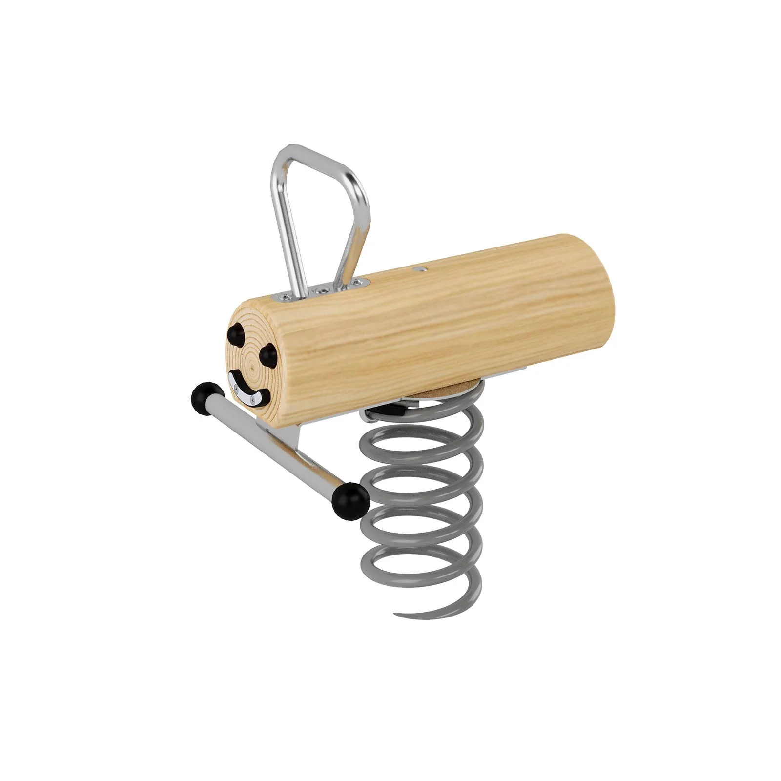 Robinio Worm spring rocker with metal base for children aged 1–12, designed for public playgrounds, supporting balance and coordination, EN 1176 compliant.