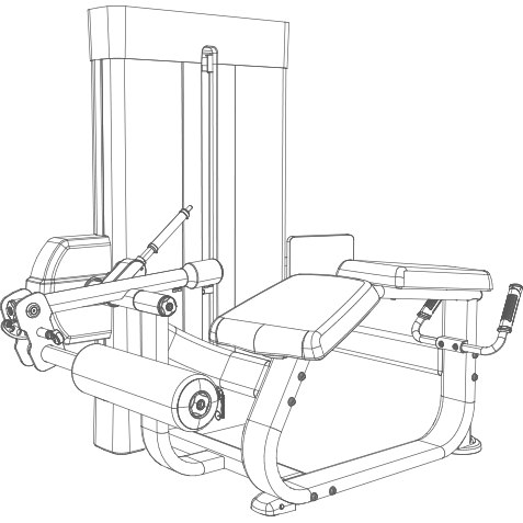 „MOVEMIA“ gulimas kojų lenkimo treniruoklis – jėgos treniruočių įrenginys sporto salėms ir treniruoklių centrams