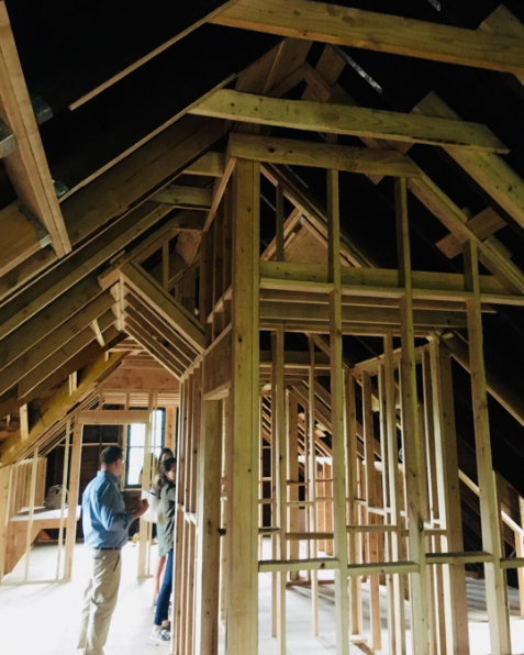 in progress, attic framing