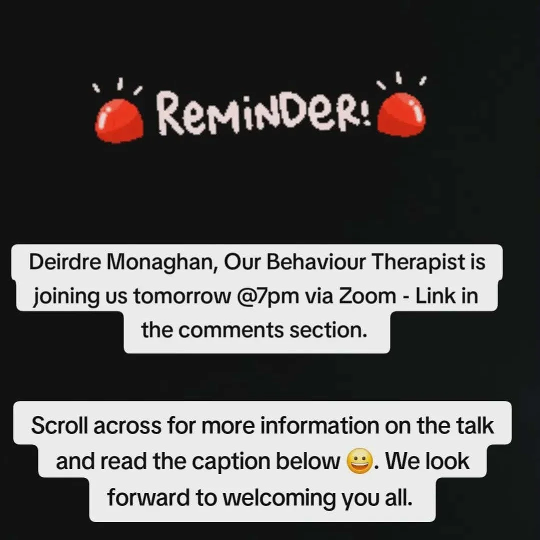 Meet our Board Certified Behaviour Analyst (BCBA) - Deirdre Monaghan

Deirdre will be joining us for our next talk, on Thursday 19th March @7pm, as part of our Spring Talks series. 

Deirdre has experience supporting children, adolescents, and adults