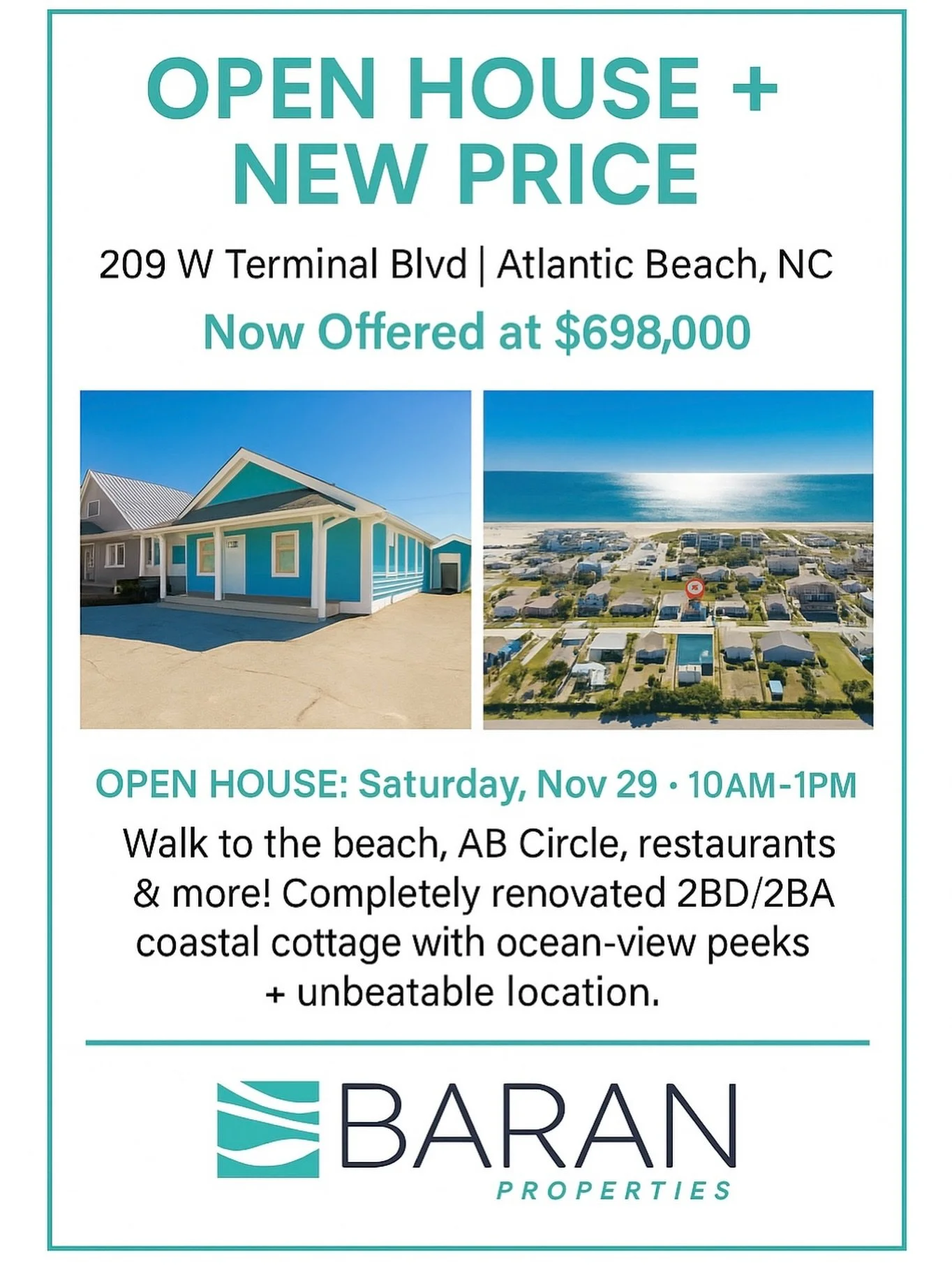 Price improvement + Open House! 🏡💙
Come see why this beach bungalow in Atlantic Beach is the perfect coastal getaway and an amazing investment opportunity.
📍 209 W. Terminal Blvd., AB
📅 Saturday, Nov 29
⏰ 10&ndash;1 PM
Walk to the beach, the Circ