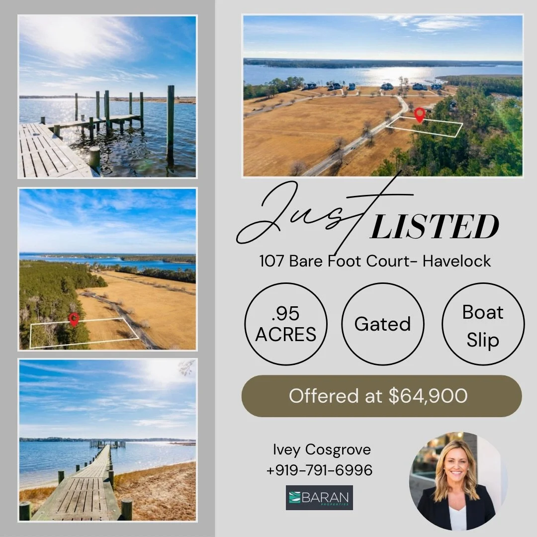 107 Barefoot Court | Havelock, NC
Build your coastal retreat on this .95-acre vacant lot in the gated community of Fulshire Plantation. Located on scenic Adams Creek, this property includes a deeded boat slip, offering easy access to coastal waters-p