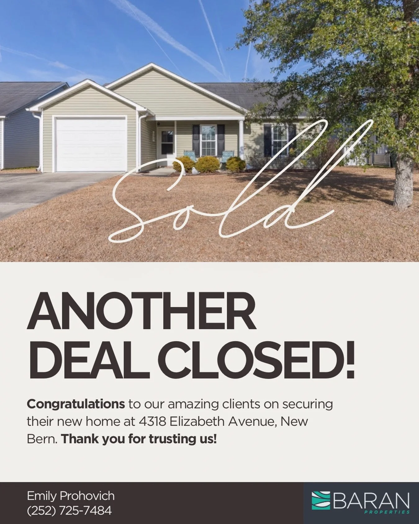 So excited for our buyers on the purchase of 4318 Elizabeth Ave! Congratulations on closing on your new home and starting this next chapter. Thank you for trusting Baran Properties to help you through the process. 🏡

Cheers to new beginnings and mak