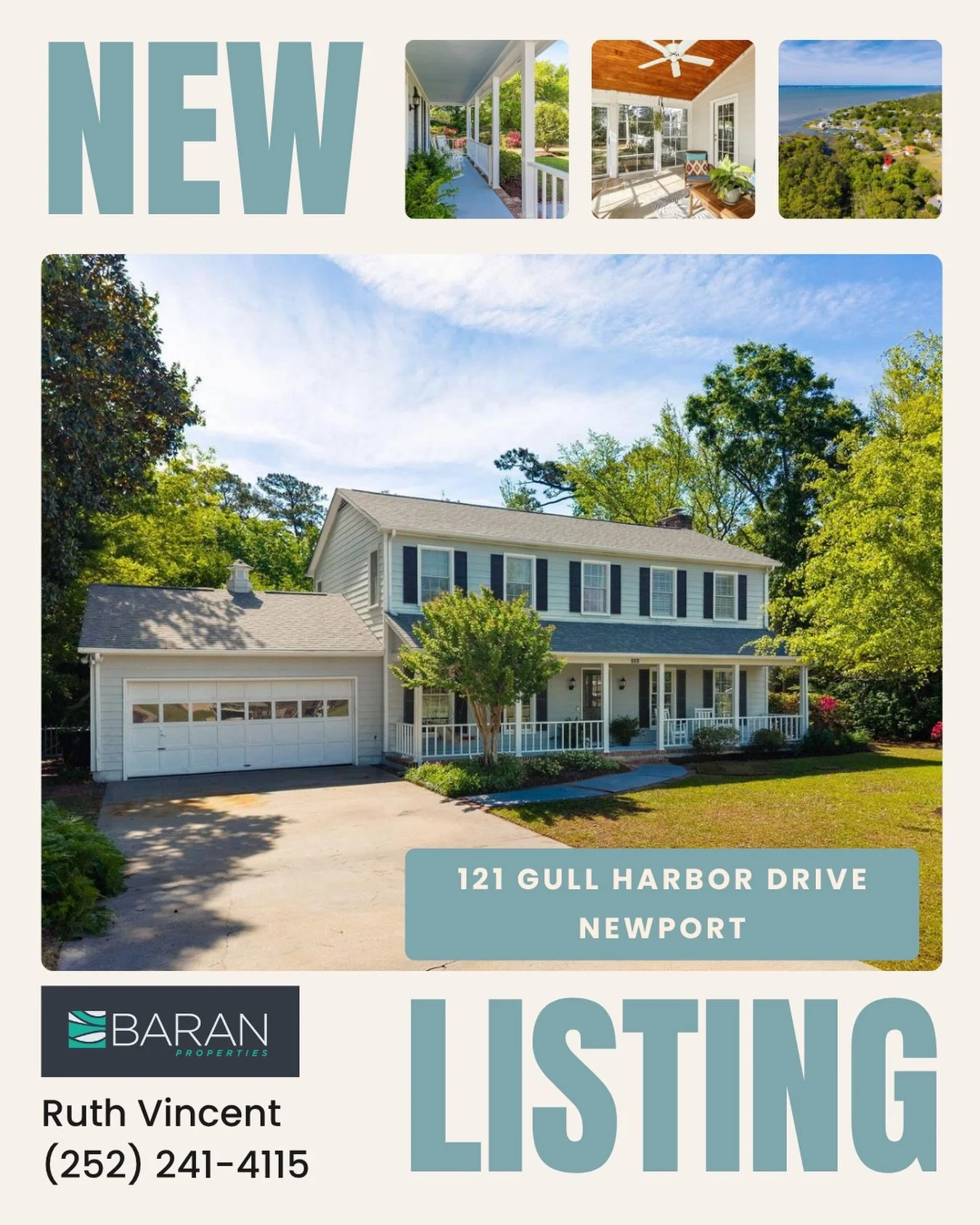 New Listing in Gull Harbor! 🌊

121 Gull Harbor Drive brings easy coastal living with marina access, a boat ramp, kayak launch, and a scenic Bogue Sound overlook right in the neighborhood.

Inside you&rsquo;ll find 4 bedrooms, 2.5 baths, warm hardwoo