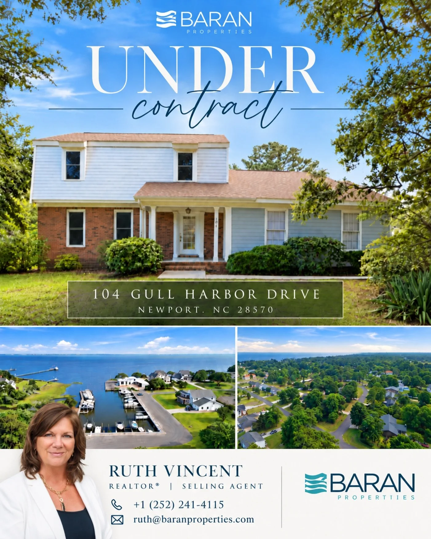 Another one UNDER CONTRACT ✨🏡

So excited for Ruth&rsquo;s buyers as they get one step closer to calling 104 Gull Harbor Drive in Newport home! With coastal surroundings, beautiful community views, and that laid-back Crystal Coast lifestyle, this on