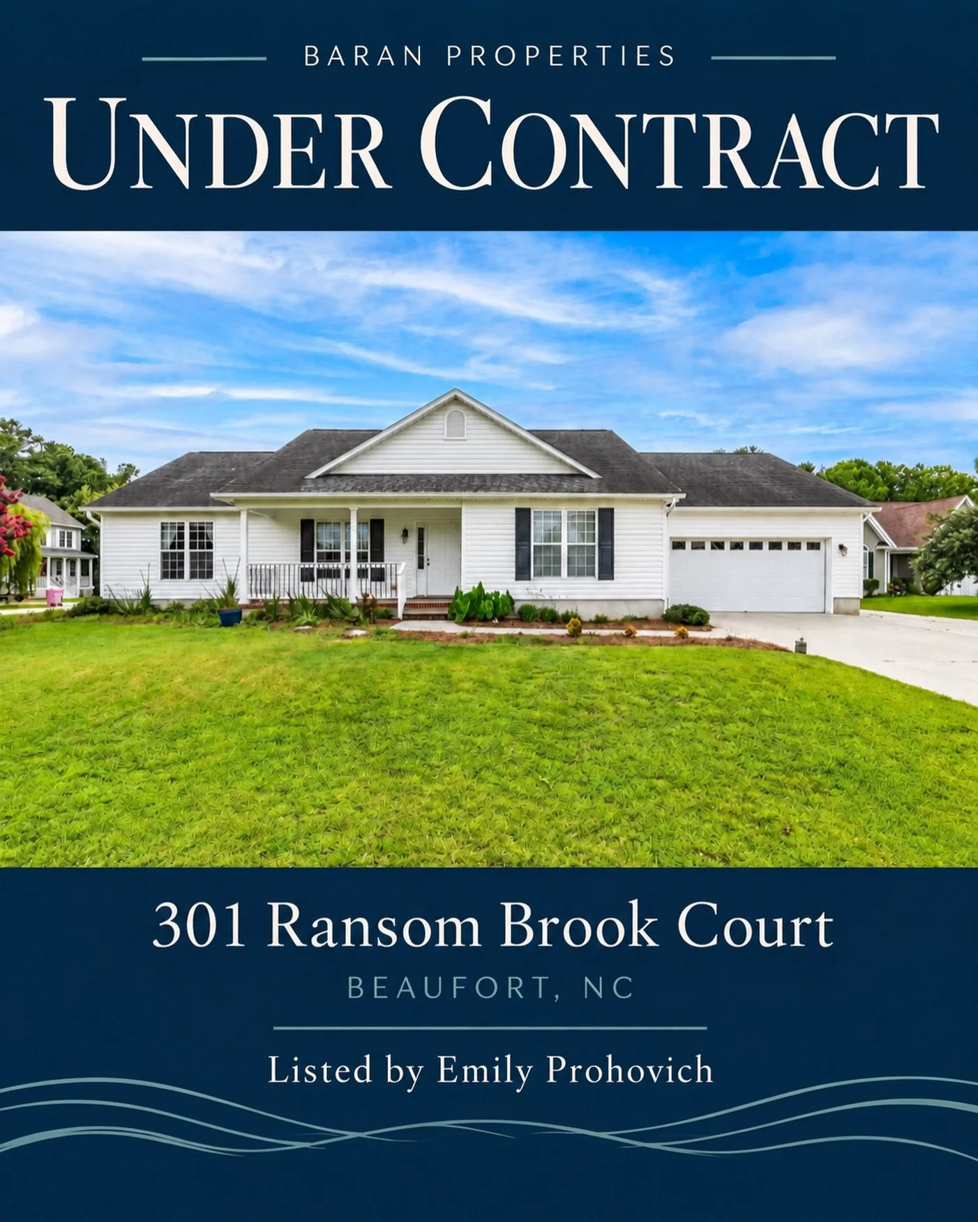 From listed to UNDER CONTRACT! 🏡✨

Exciting news for 301 Ransom Brook Court in Beaufort! Congratulations to Emily Prohovich and her sellers on reaching this milestone. Next stop: closing day! 🤍

Every move has a story. We&rsquo;re grateful to be pa
