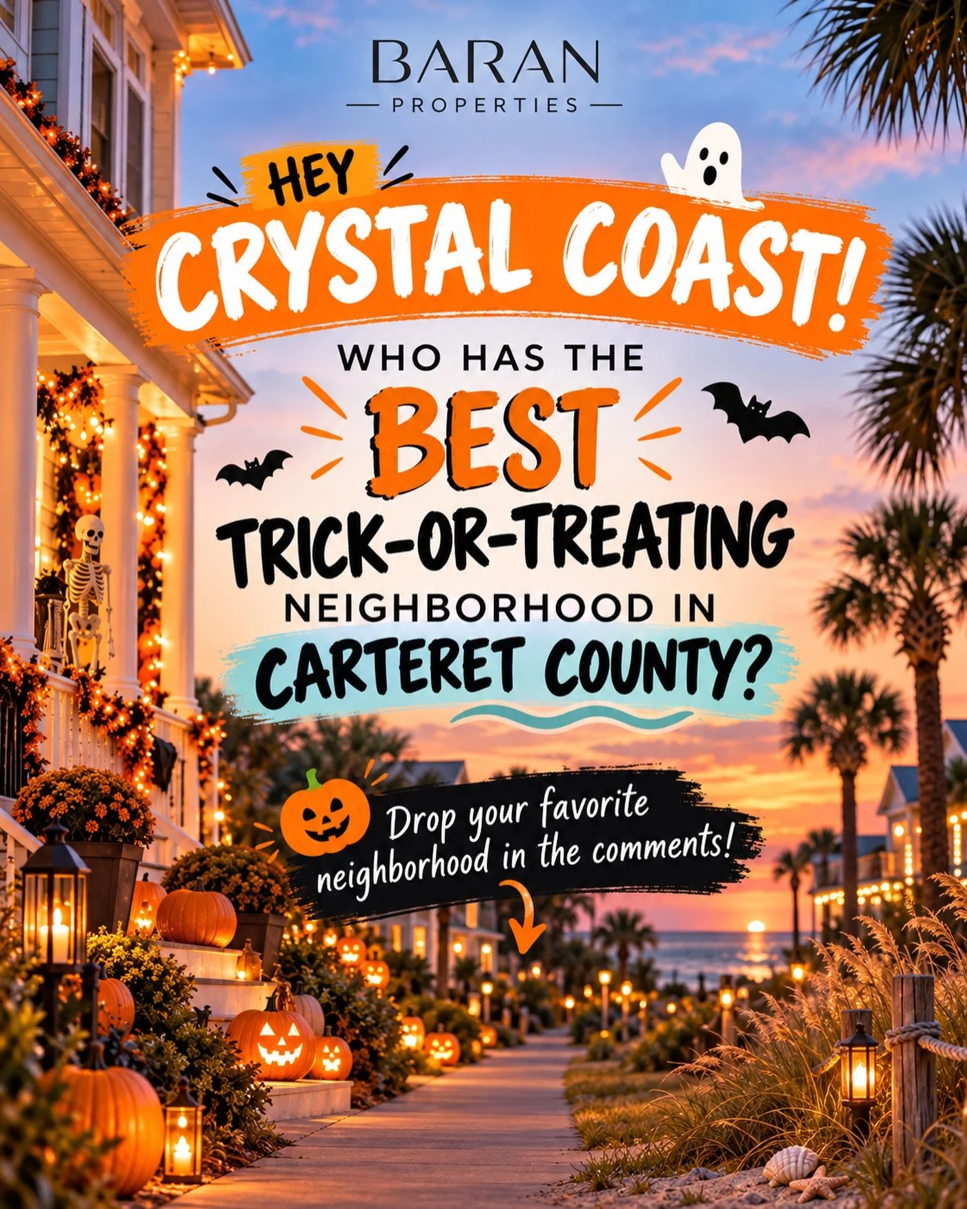 Streets full of little ghosts and goblins, houses decked out for Halloween, neighbors gathering outside to hand out candy, and communities coming together for a night of fun! 👻🏡🧡

So, Crystal Coast friends, we want to know&hellip;

🏡 Which Carter