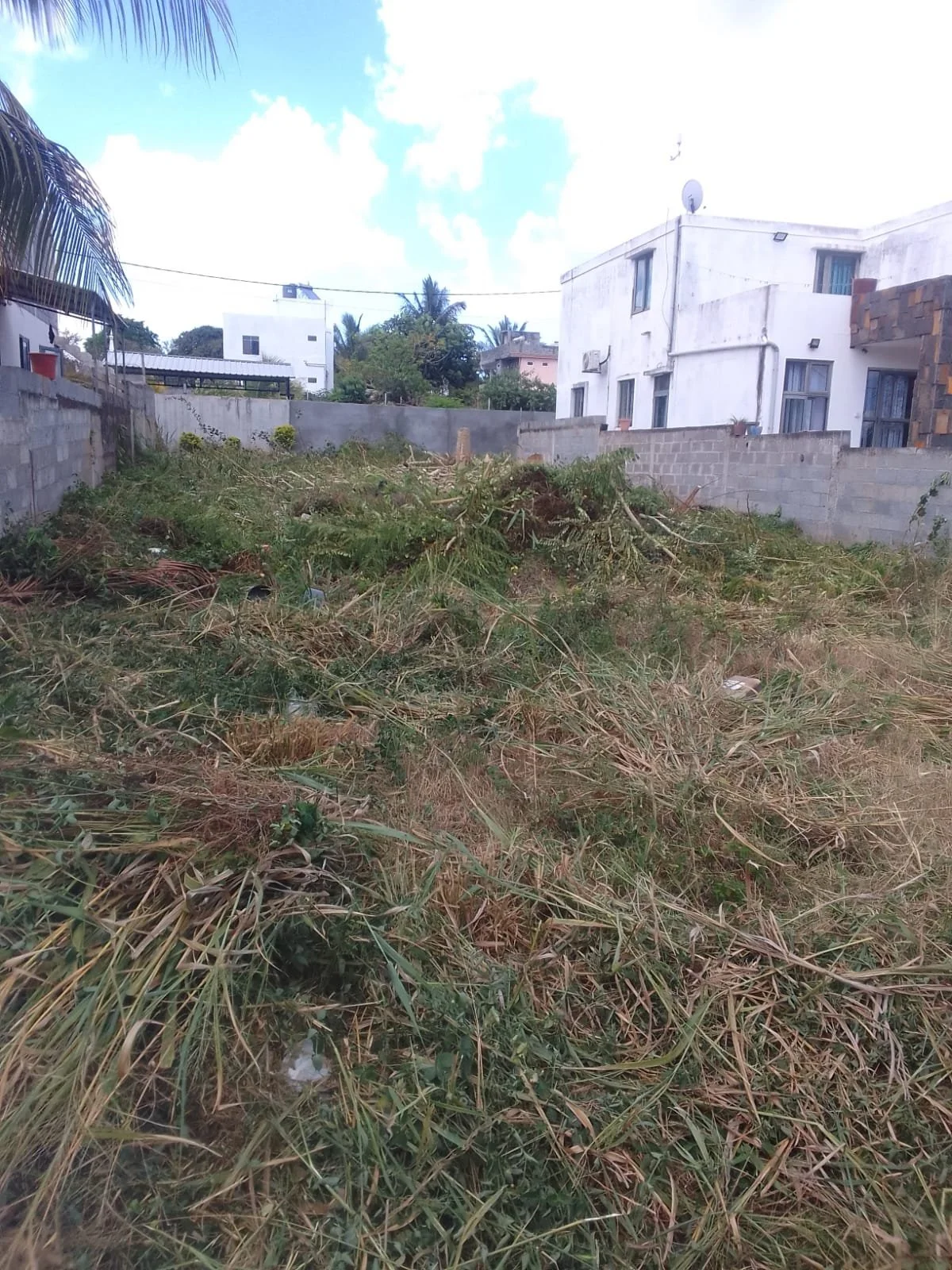 Photograph of plot of land for building a new home, Terre Rouge, Mauritius.