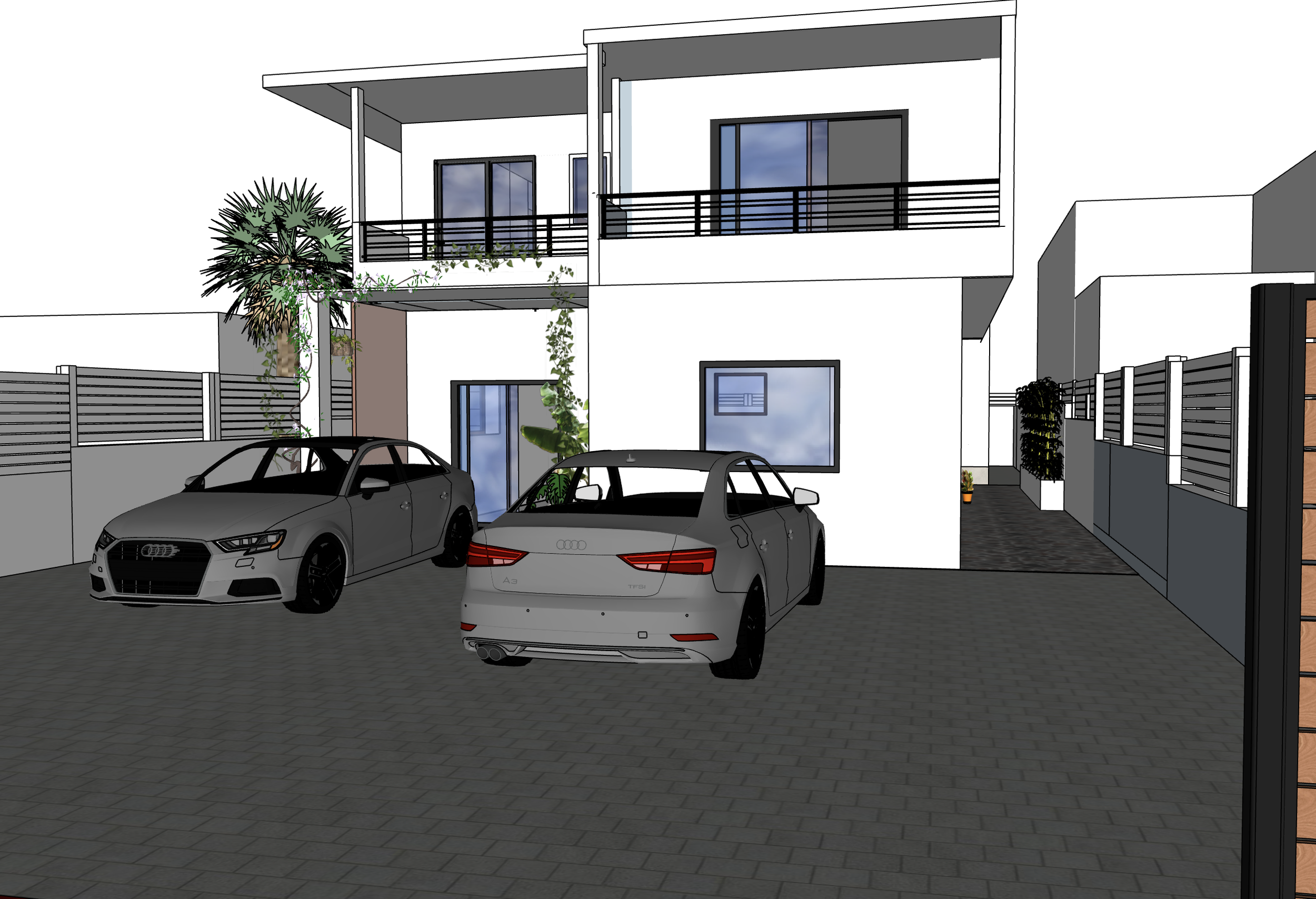 3D Model of  a two storey new build house in Terre Rouge, Mauritius.