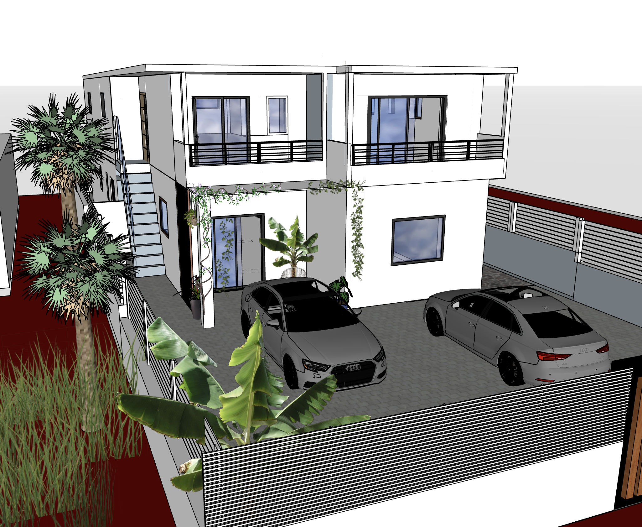 3D Model of a two storey new build house in Terre Rouge, Mauritius.