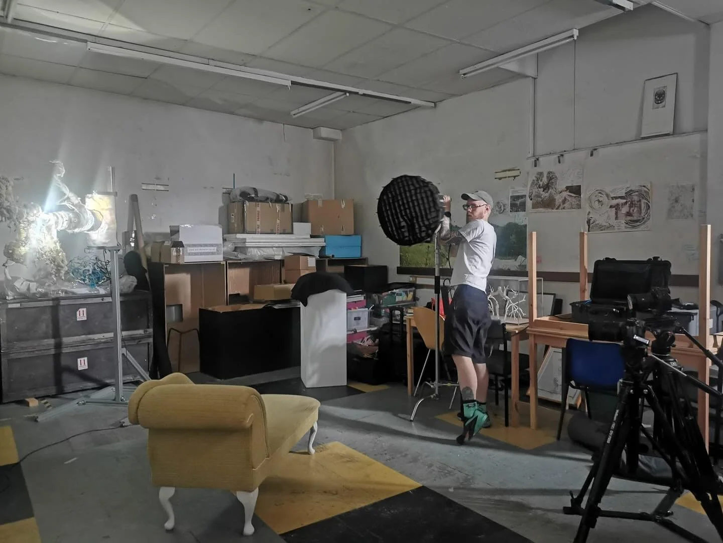 Great day setting up and shooting an interview with @naseemdarbeyartist in her studio space in @keighleycreative for the mega drawing project.

I love an artists studio, such a visually rich location for interviews. There&rsquo;s always lots going on