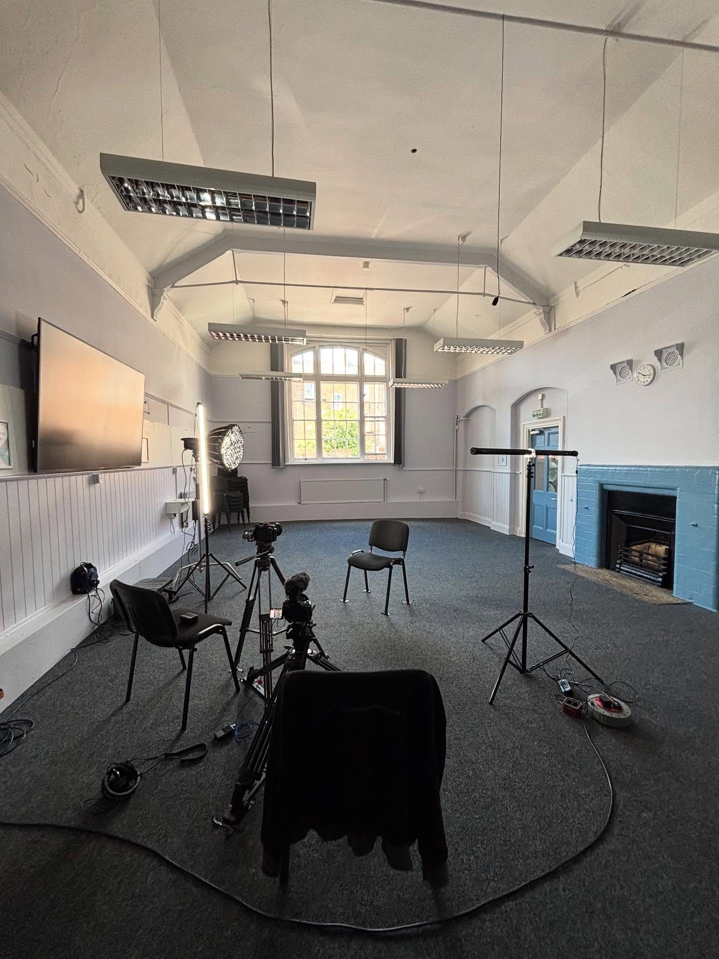 Interview setup with the sun coming though the window standing in as the backlight. Great day shooting with @sallymolineaux