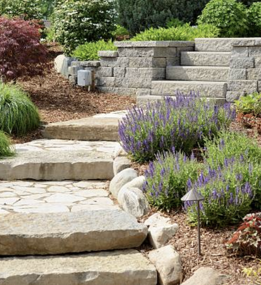 Custom fire pit with stone surround