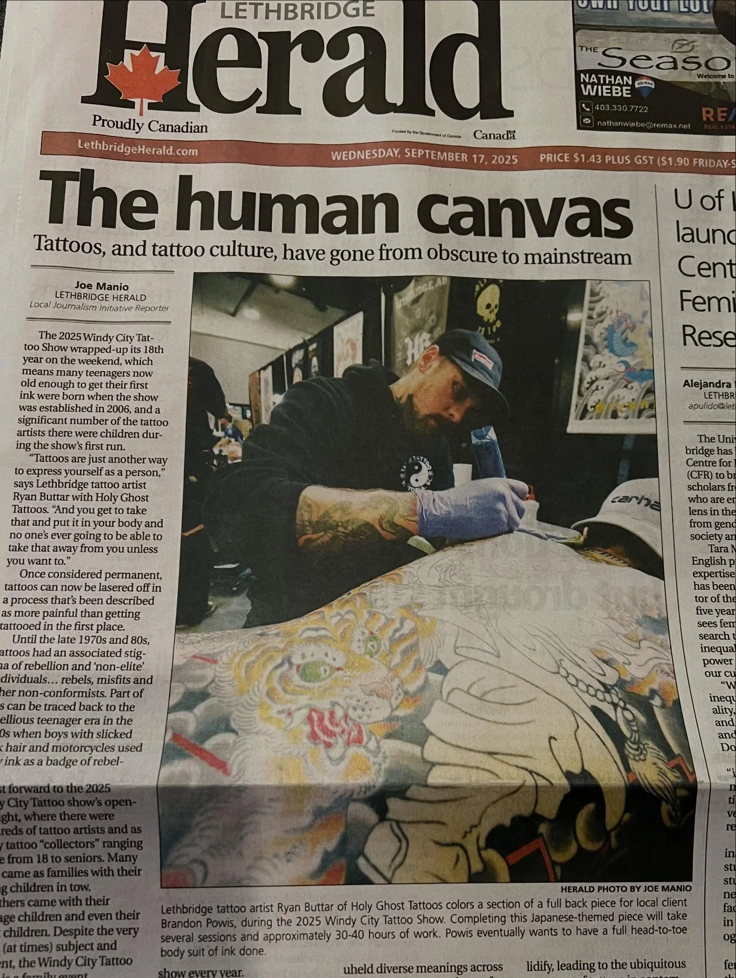 That time the Lethbridge Herald projected the shop to celebrity status.  #holyghostlethbridge #celeb #famous #peopleknowme #lethbridgelegend #paparrazi #noautographsplease #kindofabigdeal