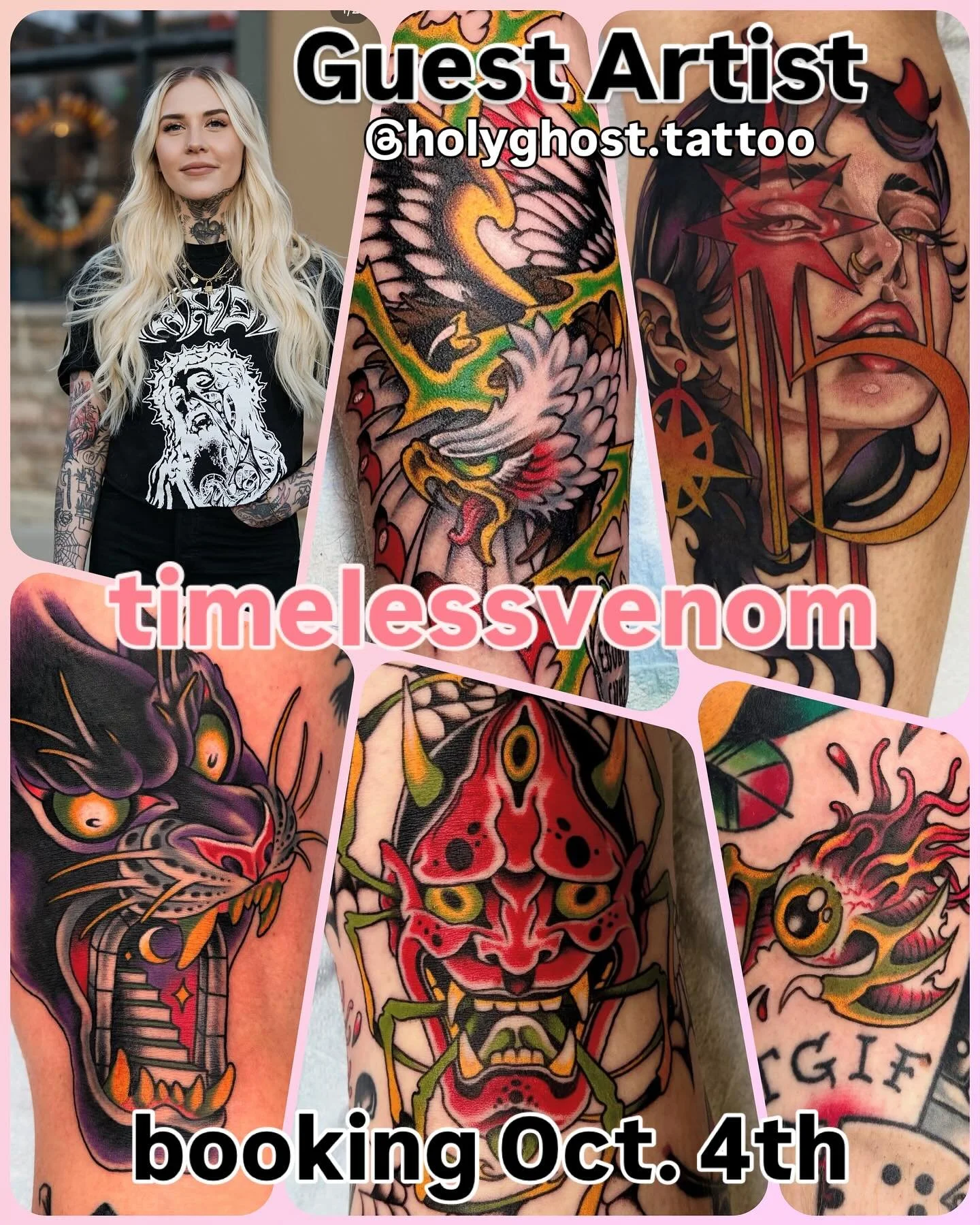 Our homie @timelessvenom is hanging out with us this weekend, and still has some time available on Oct 4th. Hit her up for that good shit 🤙🏻 #holyghostlethbridge