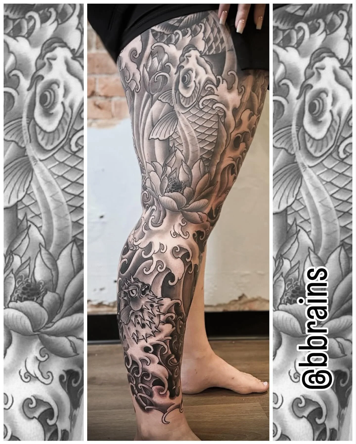 Progress on @bbrains leg sleeve 🔥 Contact Brayden directly for appointments #holyghostlethbridge