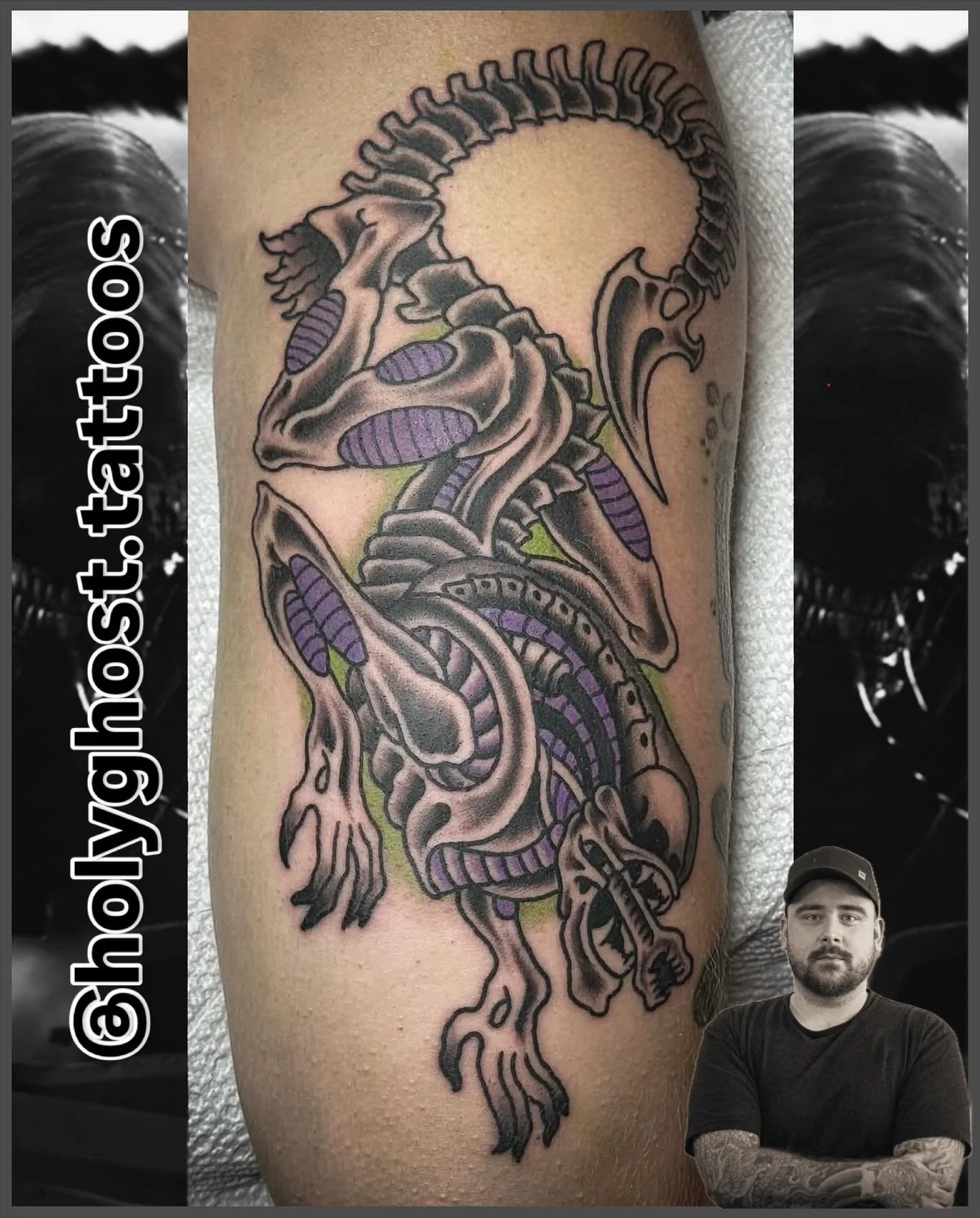 &ldquo;Game over, man! Game over!&rdquo; Tattoo done by @cjl.tattoos Hit Cody up for all your movie tats. 

🅗🅞🅛🅨🅖🅗🅞🅢🅣🅣🅐🅣🅣🅞🅞

#lethbridge #lethbridgetattoo #yql #yqltattoo #albertatattoo #lethbridgetattooshop #xenomorph #xenomorphtattoo