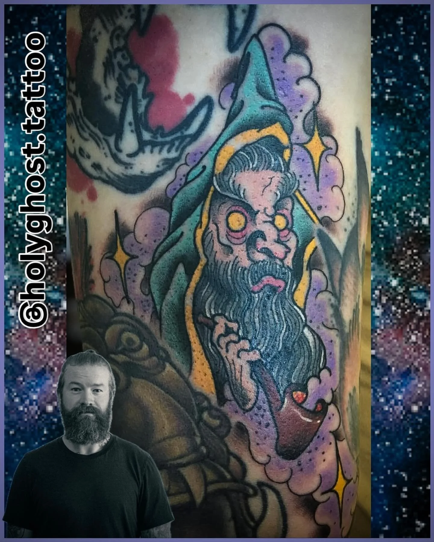 Lovin this wizard from @bbrains Contact Brayden directly for appointments.

🅗🅞🅛🅨🅖🅗🅞🅢🅣🅣🅐🅣🅣🅞🅞

#lethbridge #lethbridgetattoo #yql #yqltattoo #albertatattoo #wizard #wizardtattoo #holyghostlethbridge