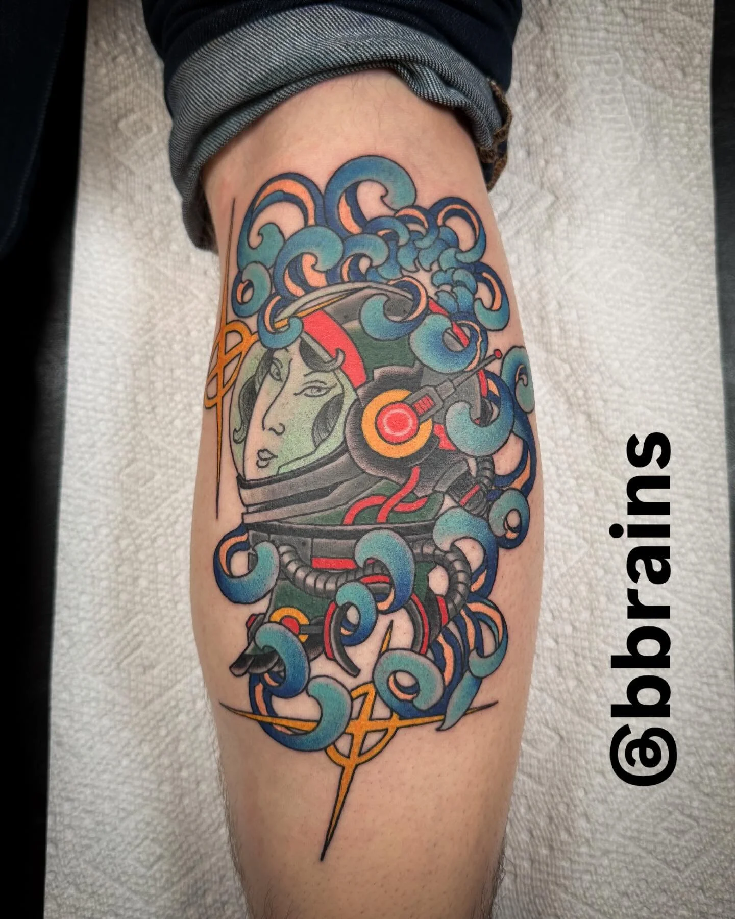 Awesome space lady from @bbrains 

Contact Brayden directly for bookings.

#holyghostlethbridge #lethbridgetattoo #yqltattoo