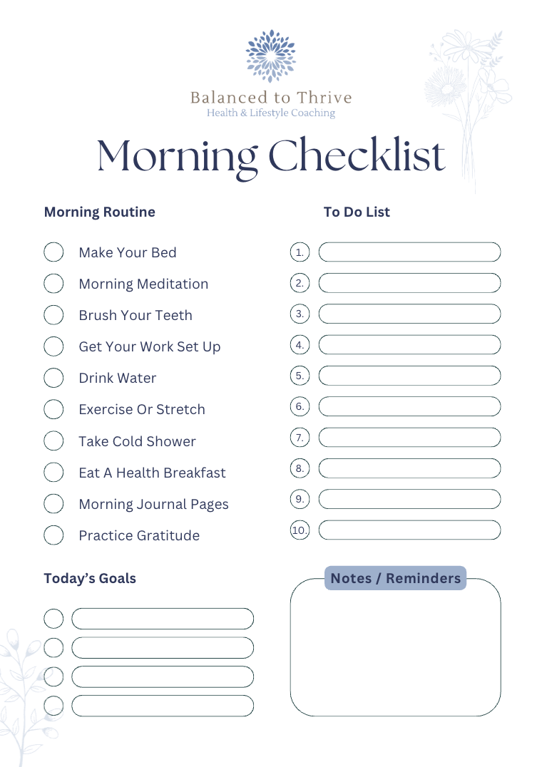 Morning Routine Checklist