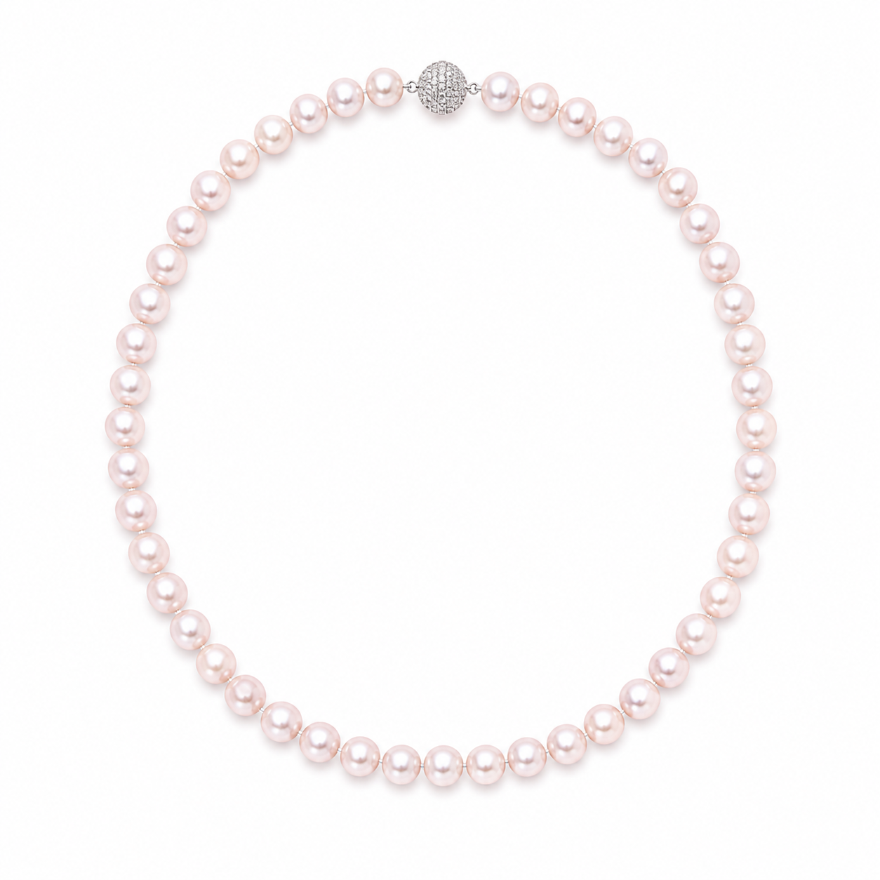Pearl Necklace With Magnetic Ball Clasp 16MM