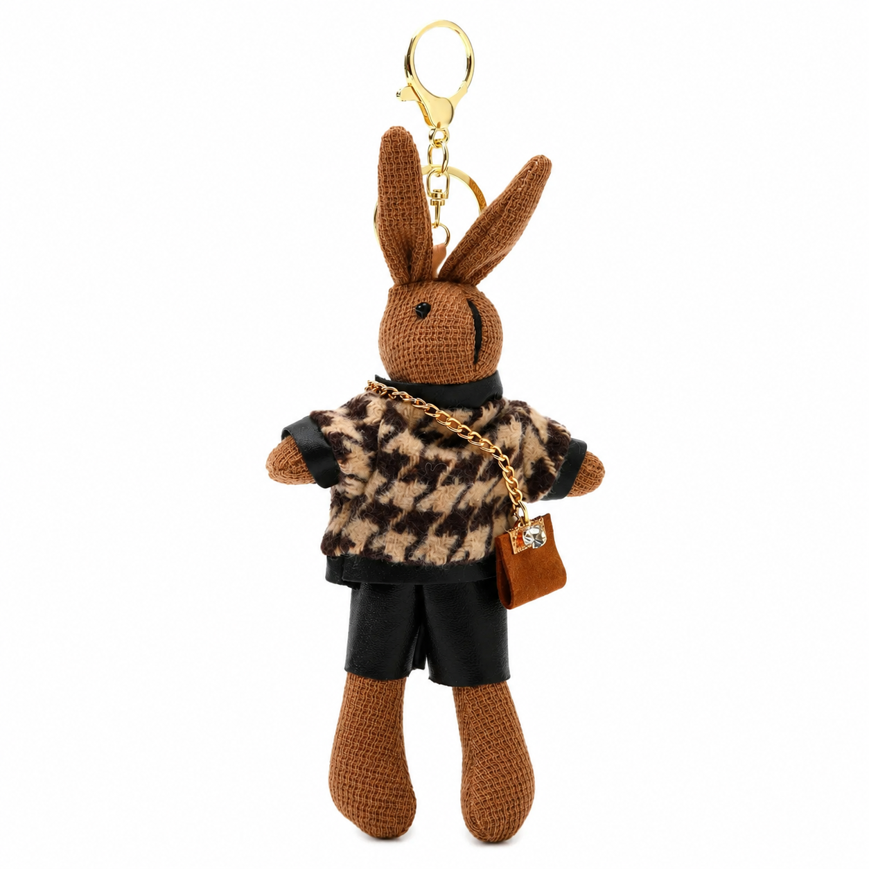 Sticky Zoo Purse Charm  Houndstooth Bunny