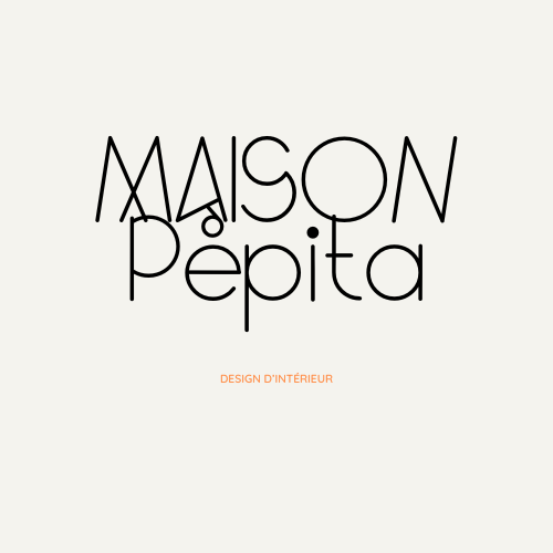 Logo de Maison Pepita avec le texte 'Design d’intérieur' en dessous.