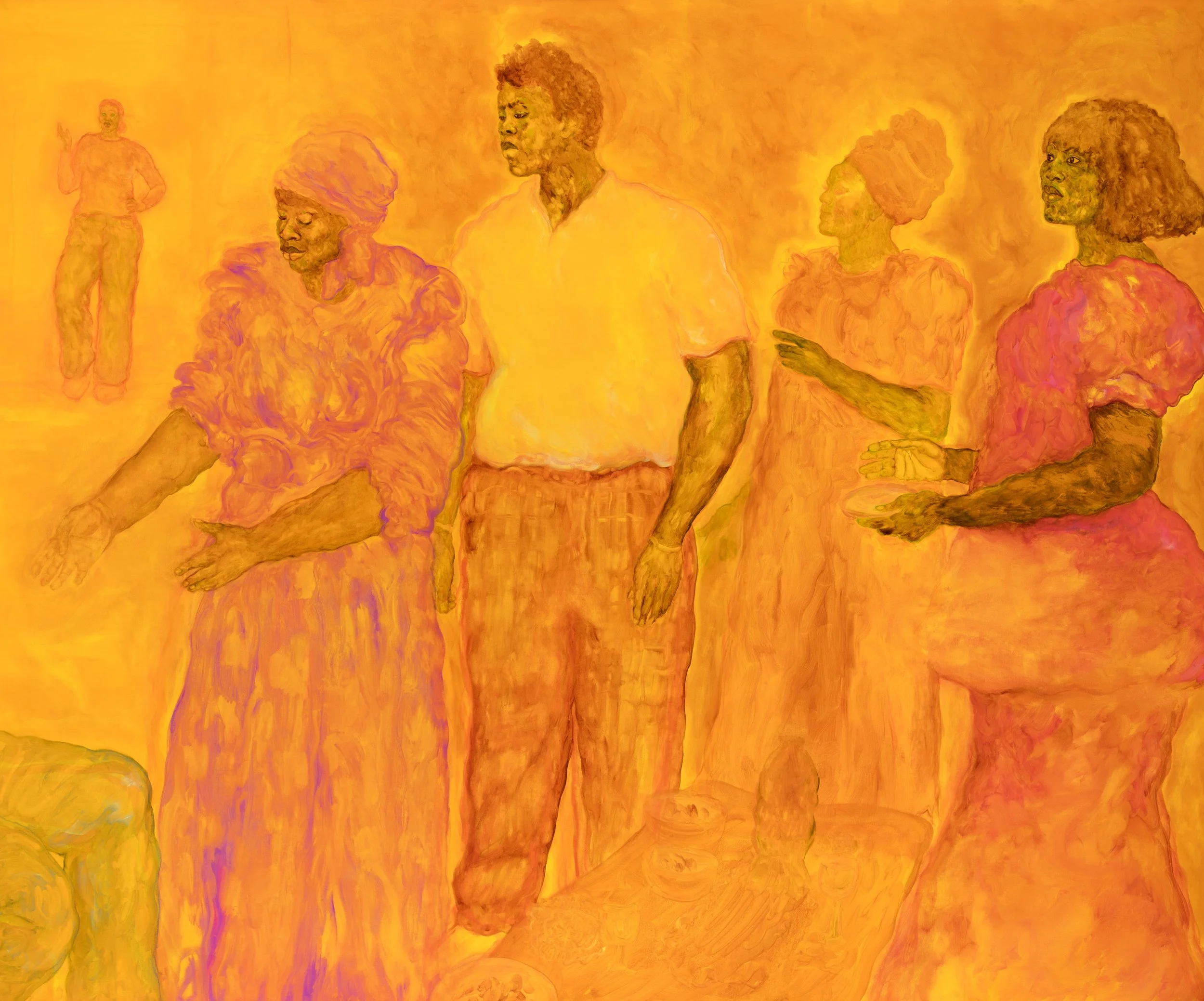 ‘Wey You Africana?’
2025
Oil on Unstretched Canvas
214 x 253.6cm