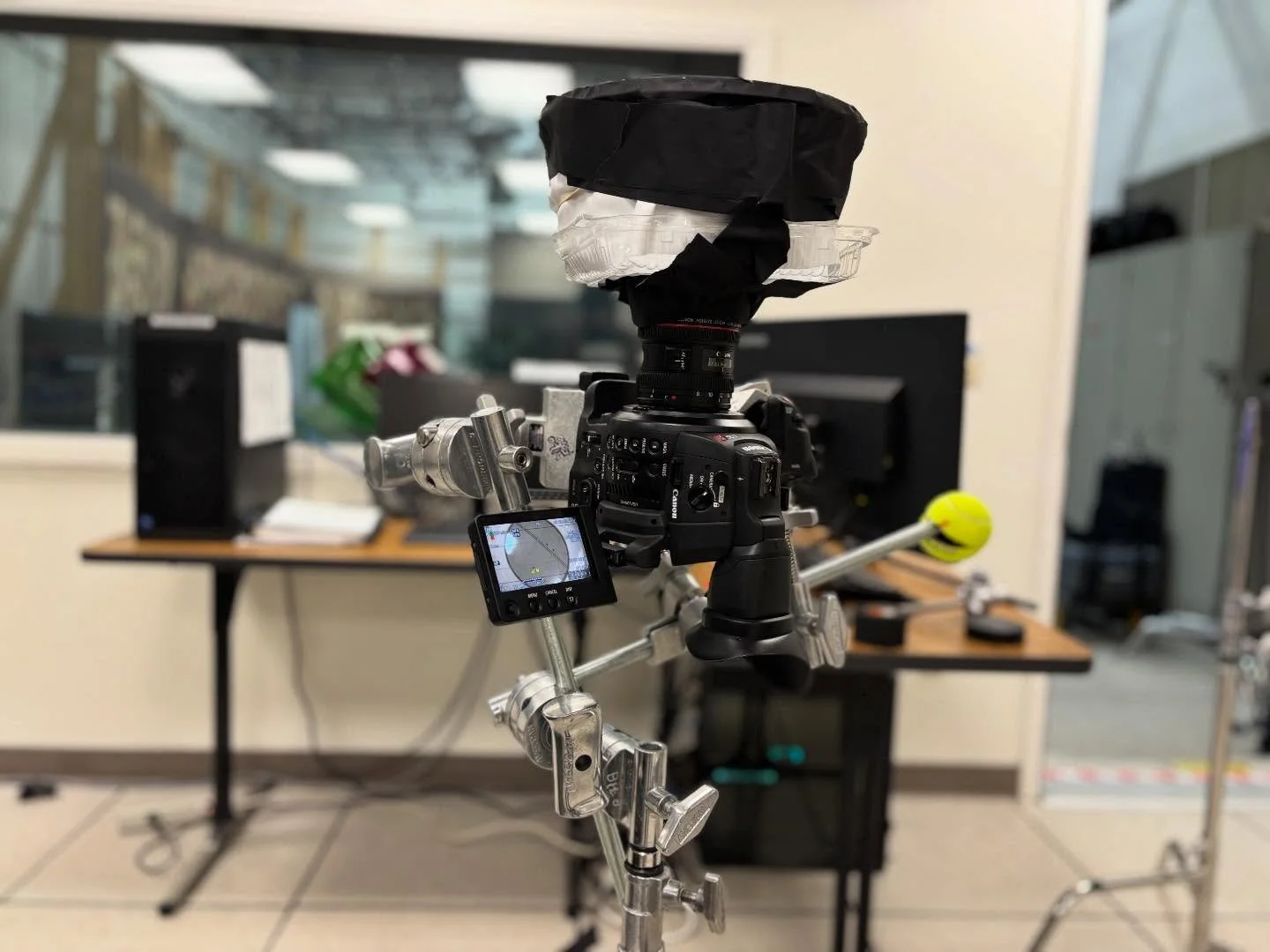 Fun little rig for a @nick_peasant 90s/2000s inspired video. 
Wanted POV from a washing machine, so I got a plastic bowl, lined the sides with white cloth, taped it to the lens, and rigged the camera on a shorty so the whole thing could rotate togeth