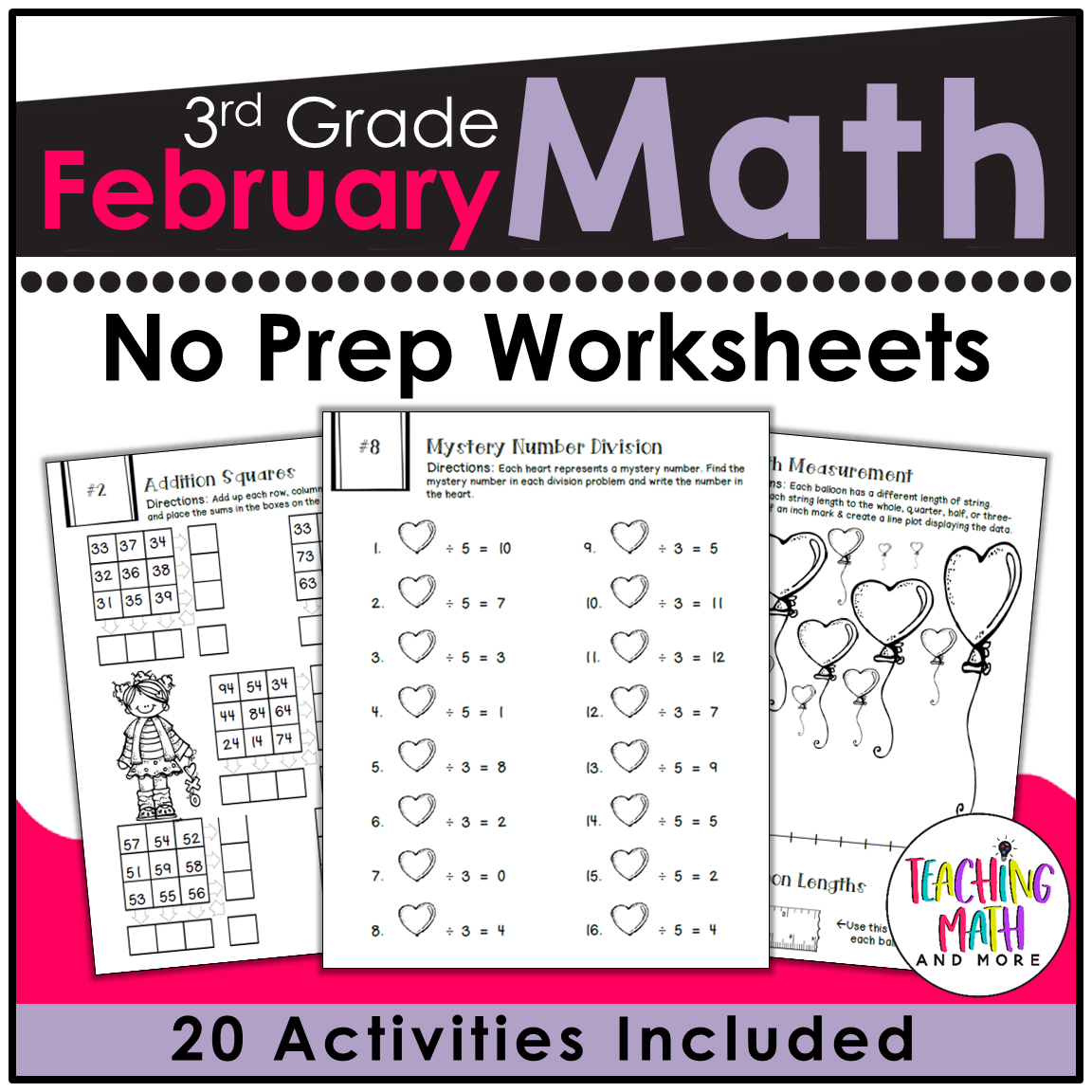 February Math Worksheets 3rd Grade