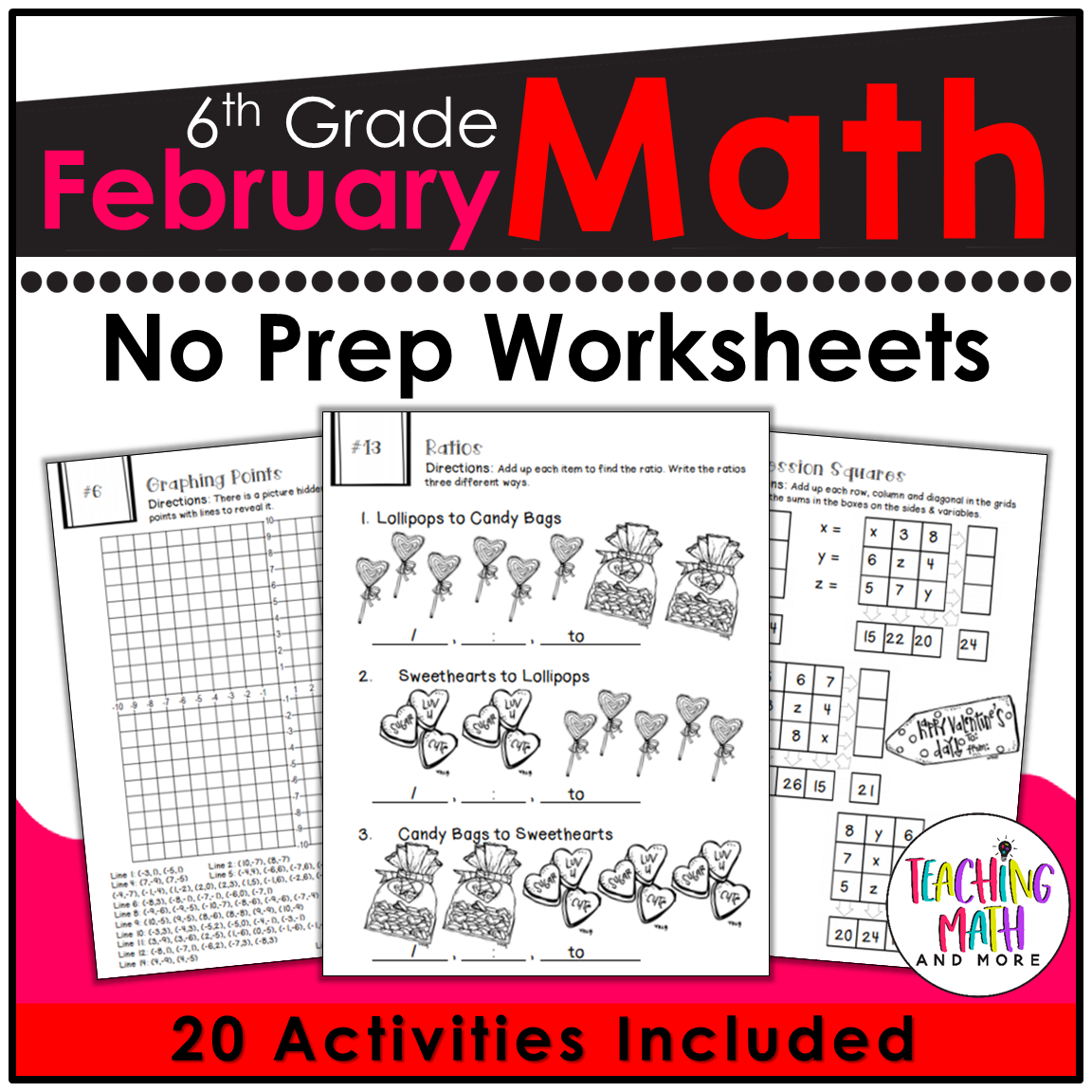 February Math Worksheets 6th Grade