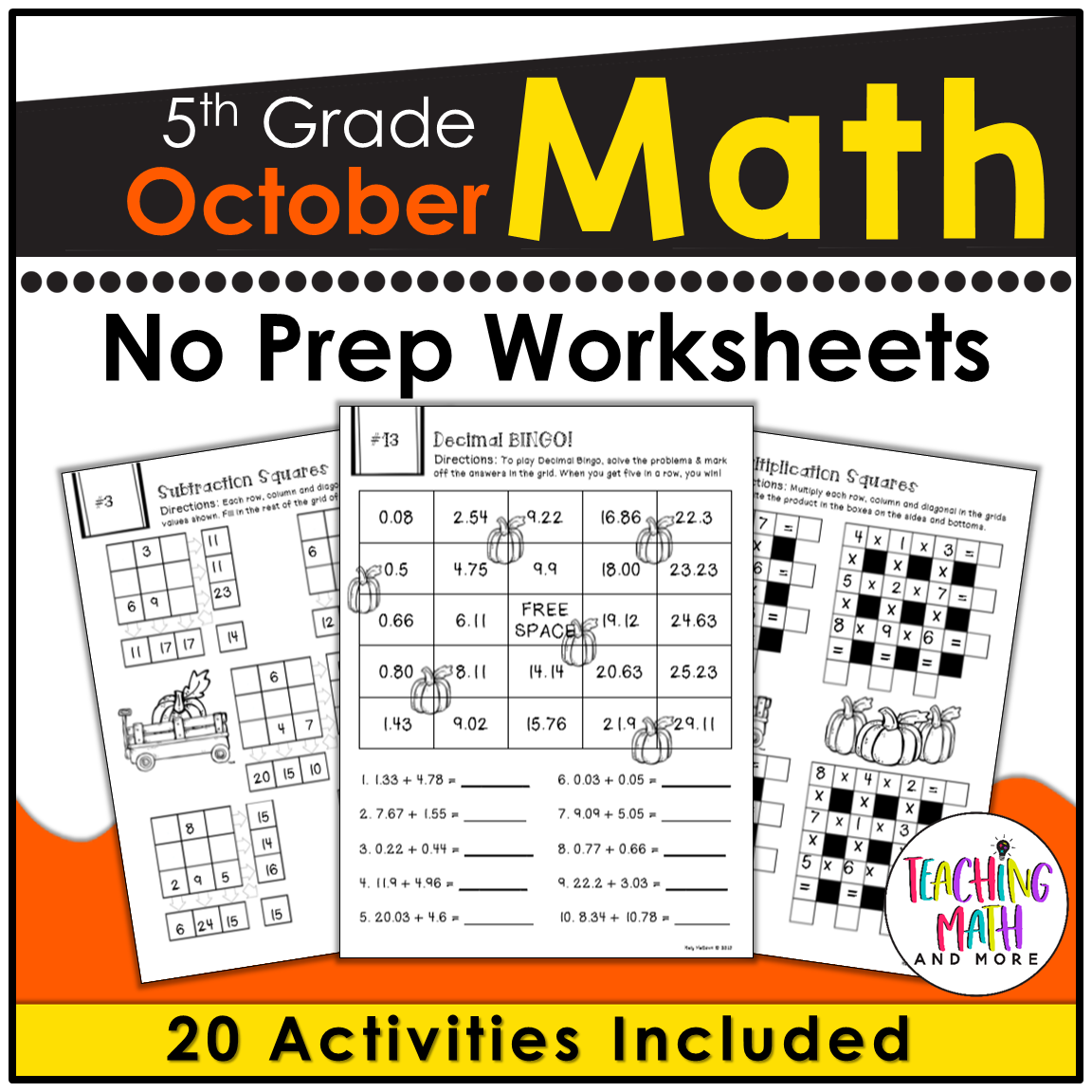 October Math Packet G5 by TMAM.png