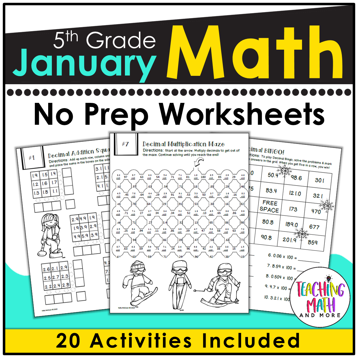 January Math Worksheets 5th Grade