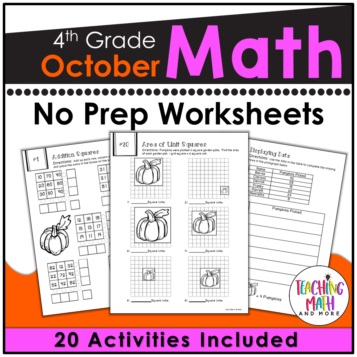 October Math Packet G4 by TMAM.png